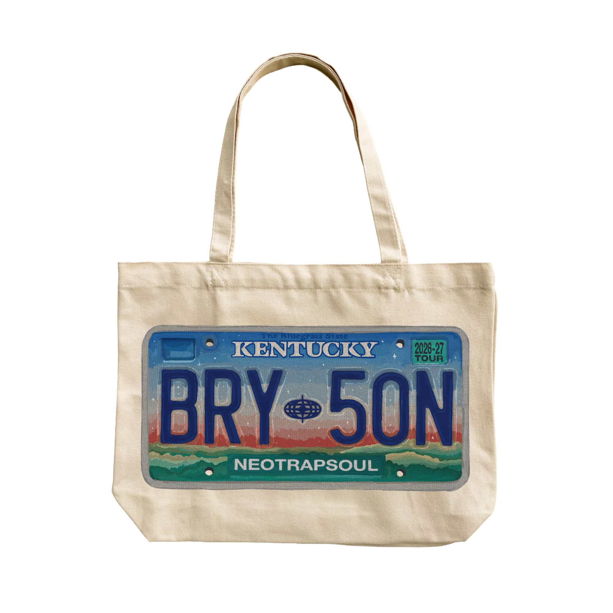 BT License Plate Natural Tote Bag
